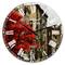 Designart 'Red Tree On Black And White New York City Street Industrial Wall Clock